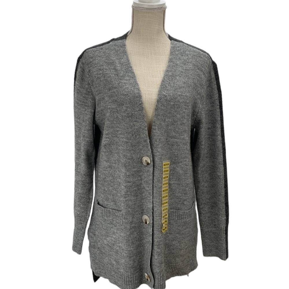 BB Dakota Steve Madden Gray Color‎ Block Oversized Cardigan Size Medium